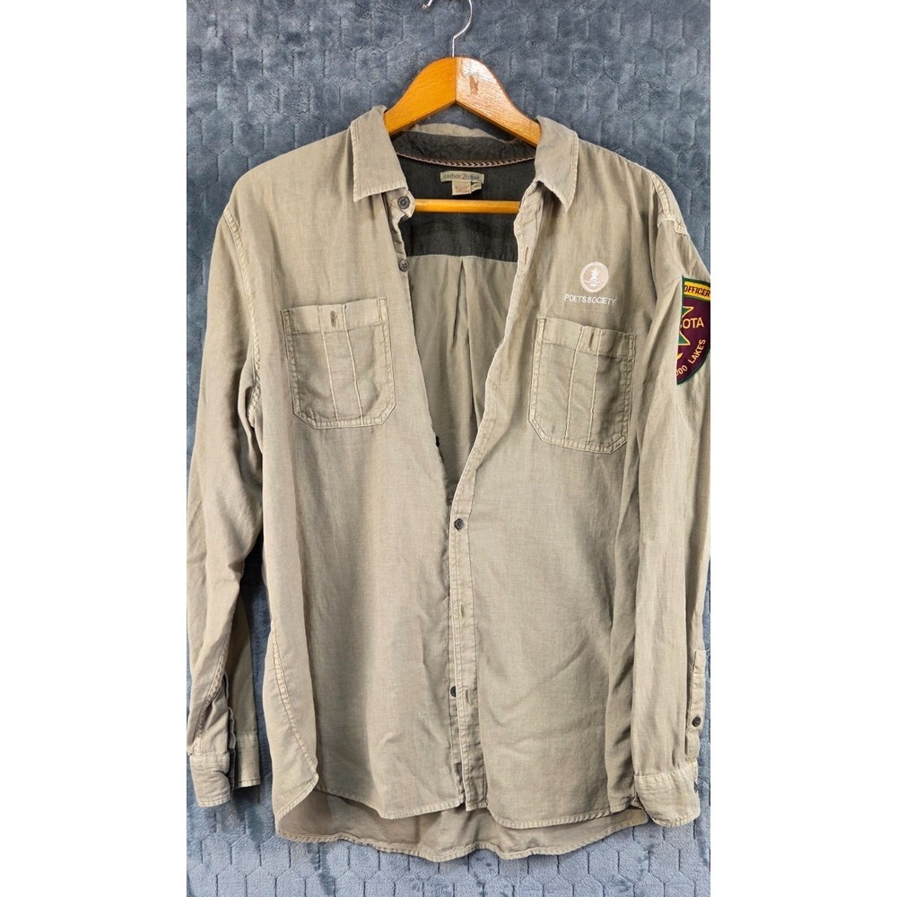 Carbon 2 Cobalt Shirt Mens Large Beige Textured Button Up Long Sleeve